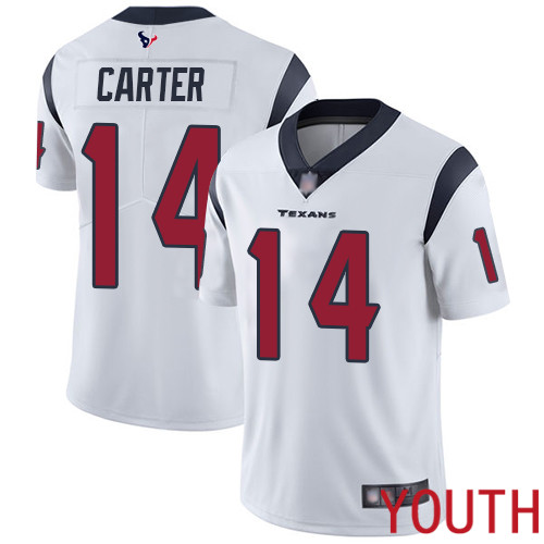Houston Texans Limited White Youth DeAndre Carter Road Jersey NFL Football #14 Vapor Untouchable->youth nfl jersey->Youth Jersey